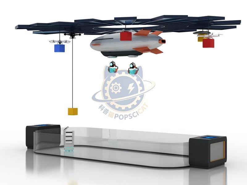 Aerial warehouse — Frontier Technology exhibit for science museums