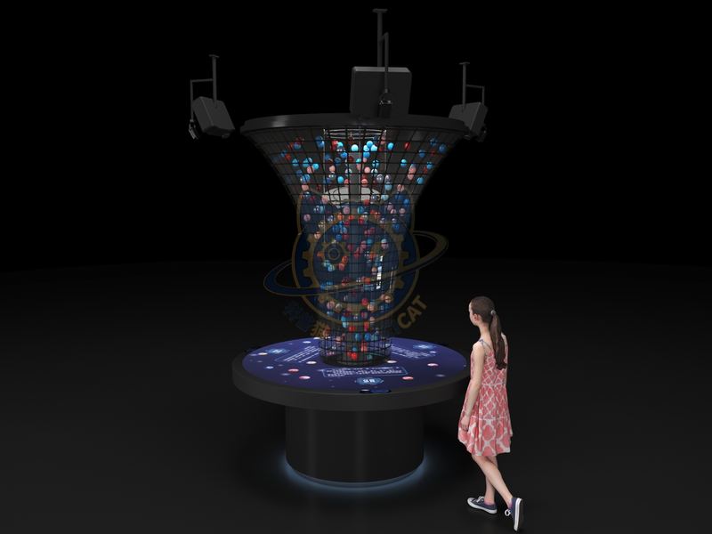 Basic particle diagram — Frontier Technology exhibit for science museums