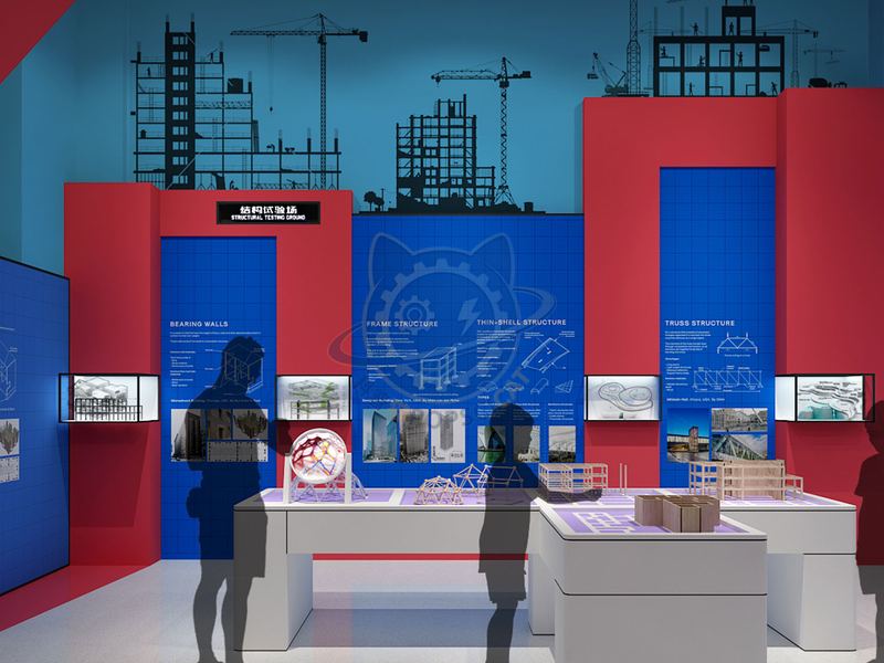 Building Structure Test Field — City & Society exhibit for science museums