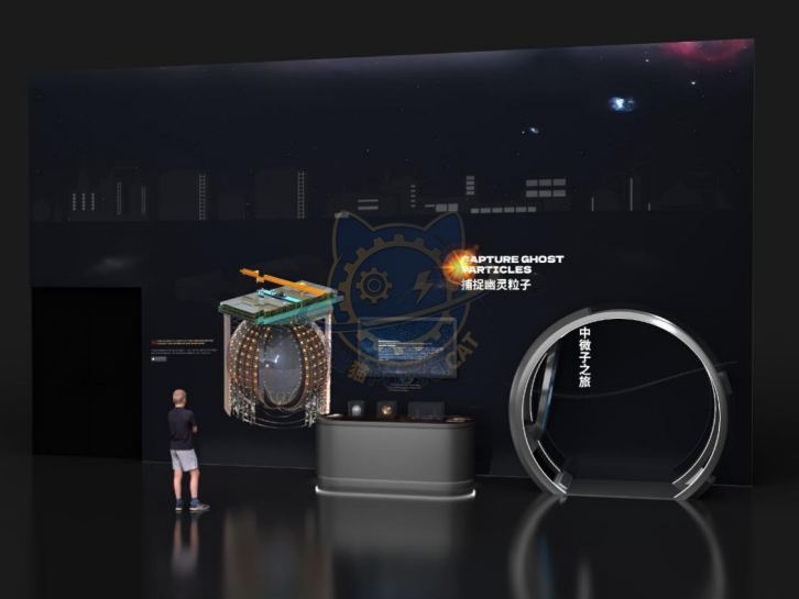 Capture neutrinos — Aerospace & Astronomy exhibit for science museums