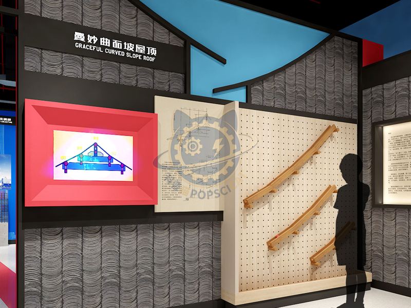 Exquisite curved sloping roof — City & Society exhibit for science museums