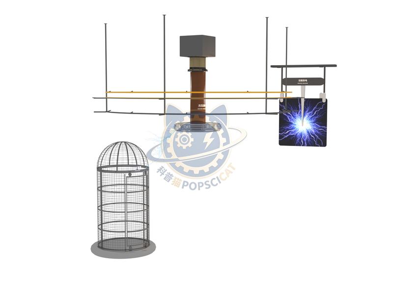 High-voltage discharge — Frontier Technology exhibit for science museums