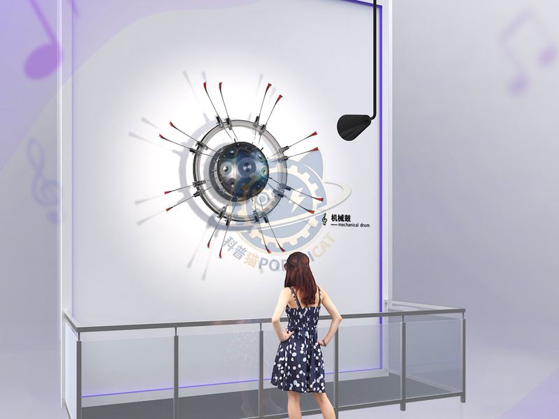 Mechanical drum — Basic Science exhibit for science museums