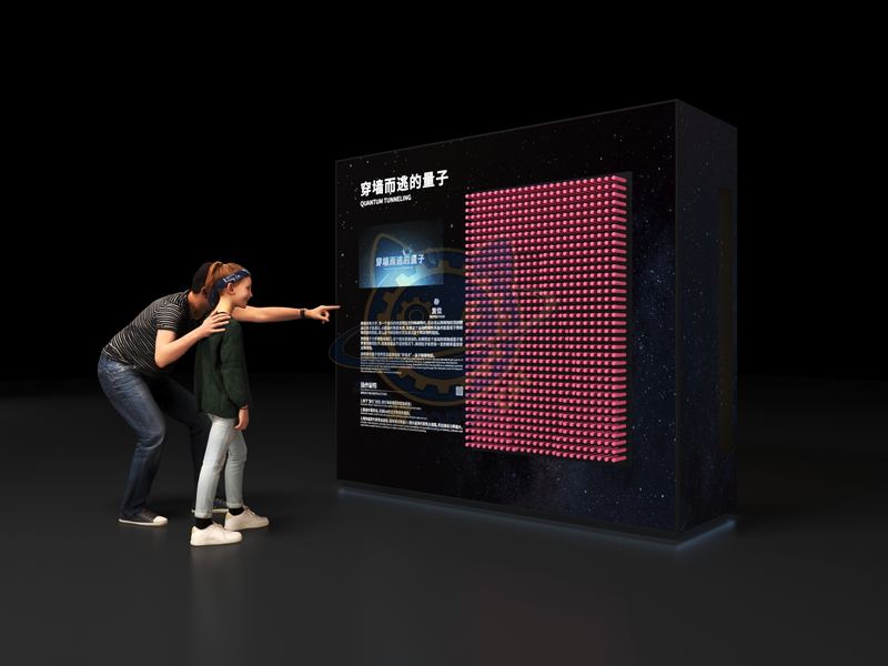 Quantum fleeing through the wall — Frontier Technology exhibit for science museums