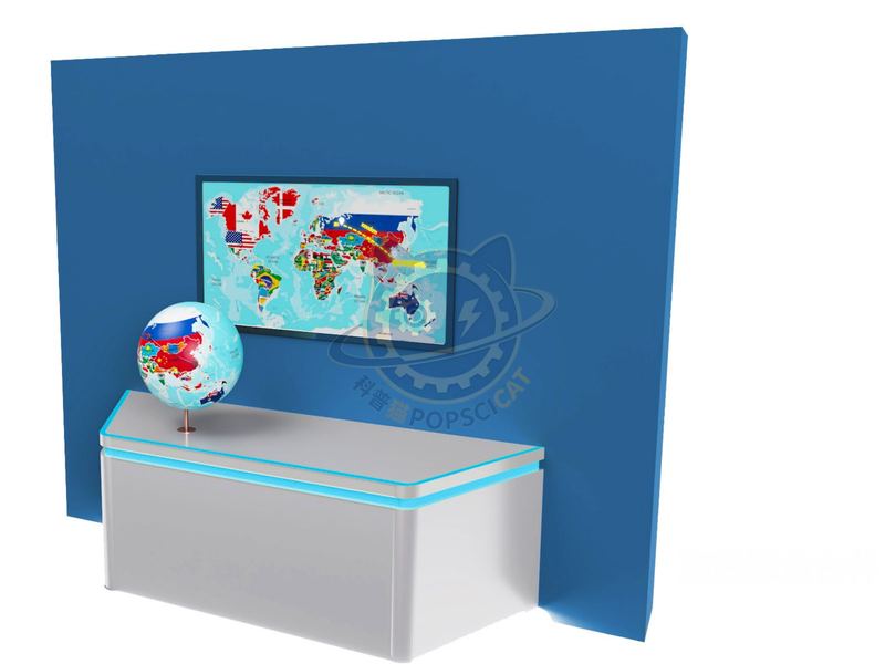 The shortest route around the world — Basic Science exhibit for science museums