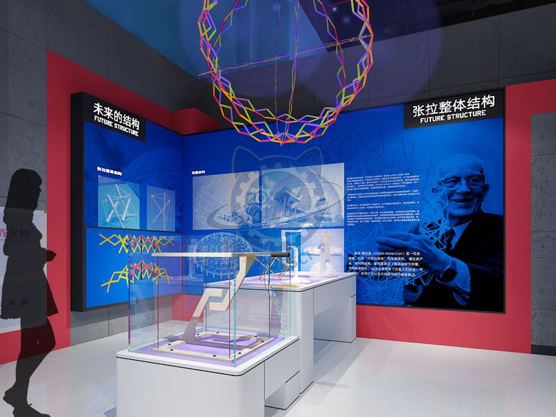 Tensioning overall structure — City & Society exhibit for science museums