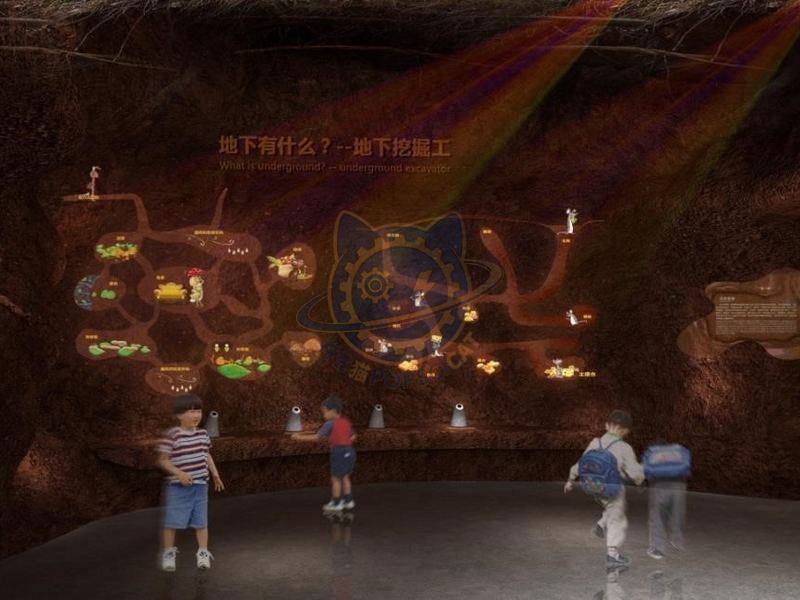 Underground excavation worker — Earth & Ecology exhibit for science museums