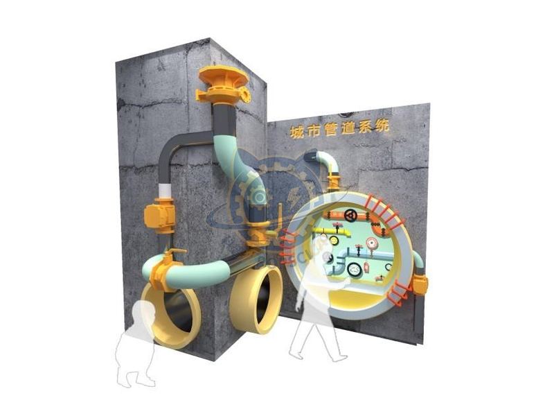 Urban pipeline system — City & Society exhibit for science museums