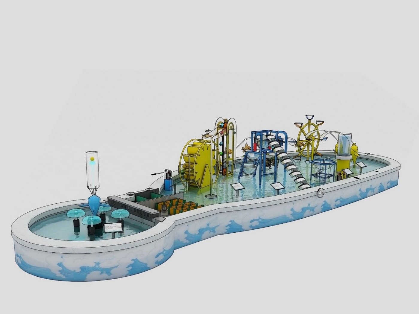 Cloud-Pattern Basin — water play zone layout