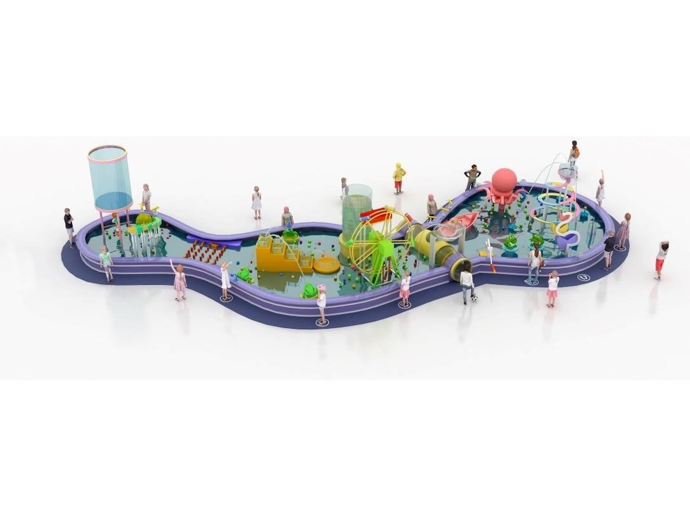 Compact Splash Table — water play zone layout