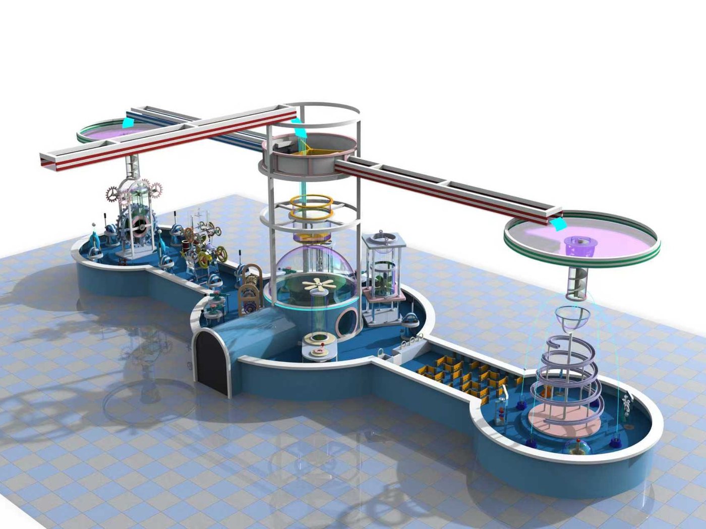Graffiti Pool Deck — water play zone layout