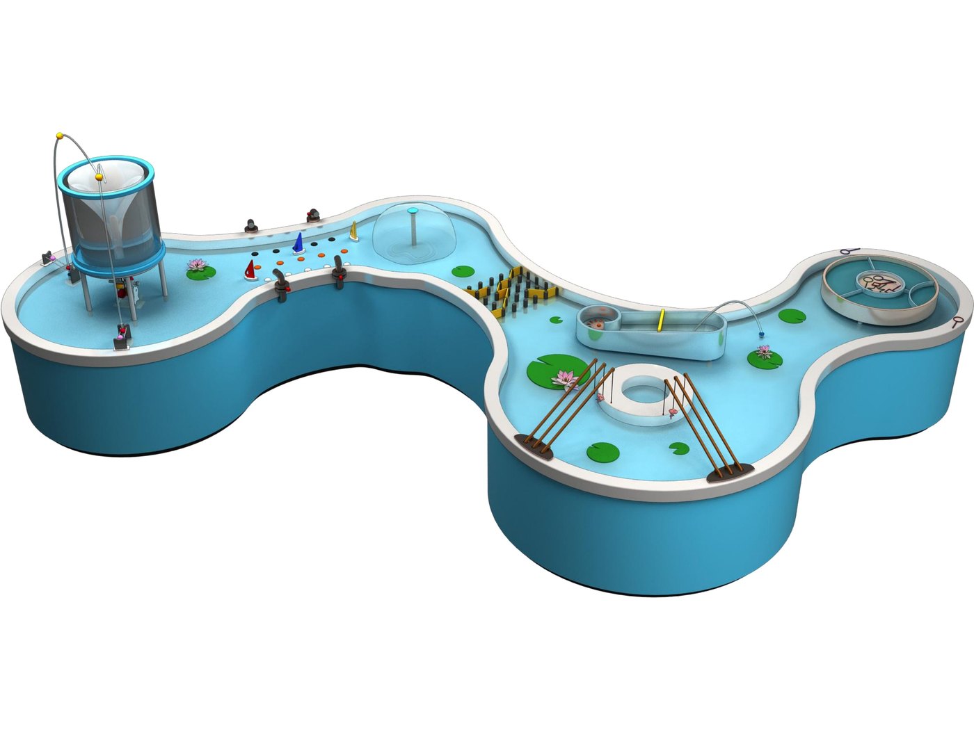 Lotus Lagoon — water play zone layout