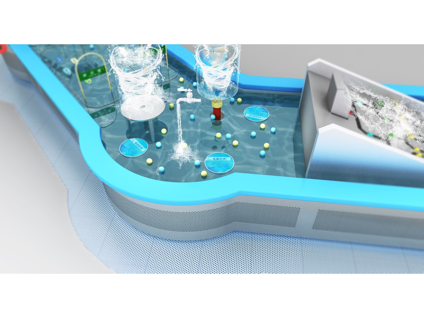 Twin-Basin Loop — water play zone layout